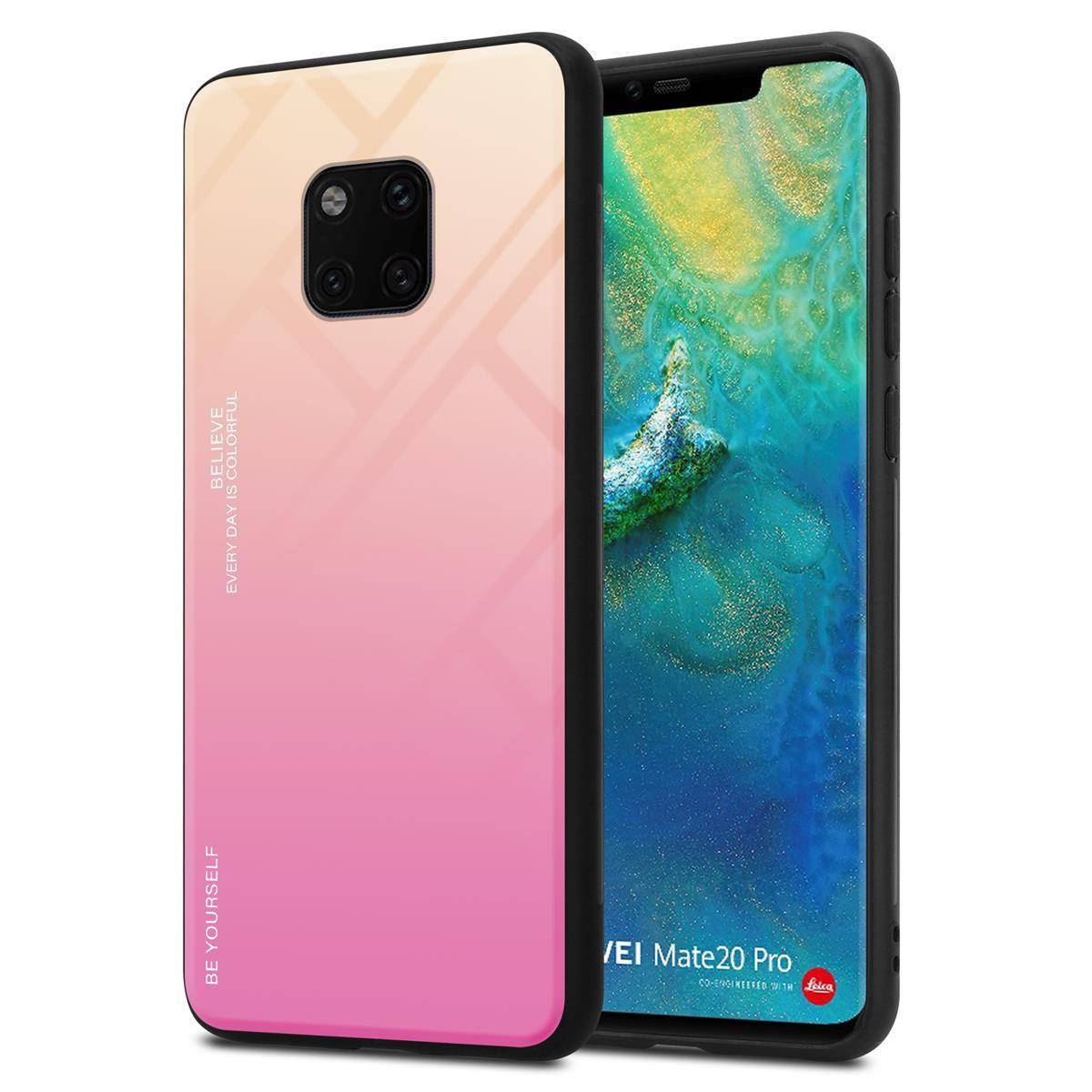 Cadorabo Hülle für Huawei MATE 20 PRO Schutz Hülle in Schwarz Handyhülle TPU Etui Cover Case Tempered Glas