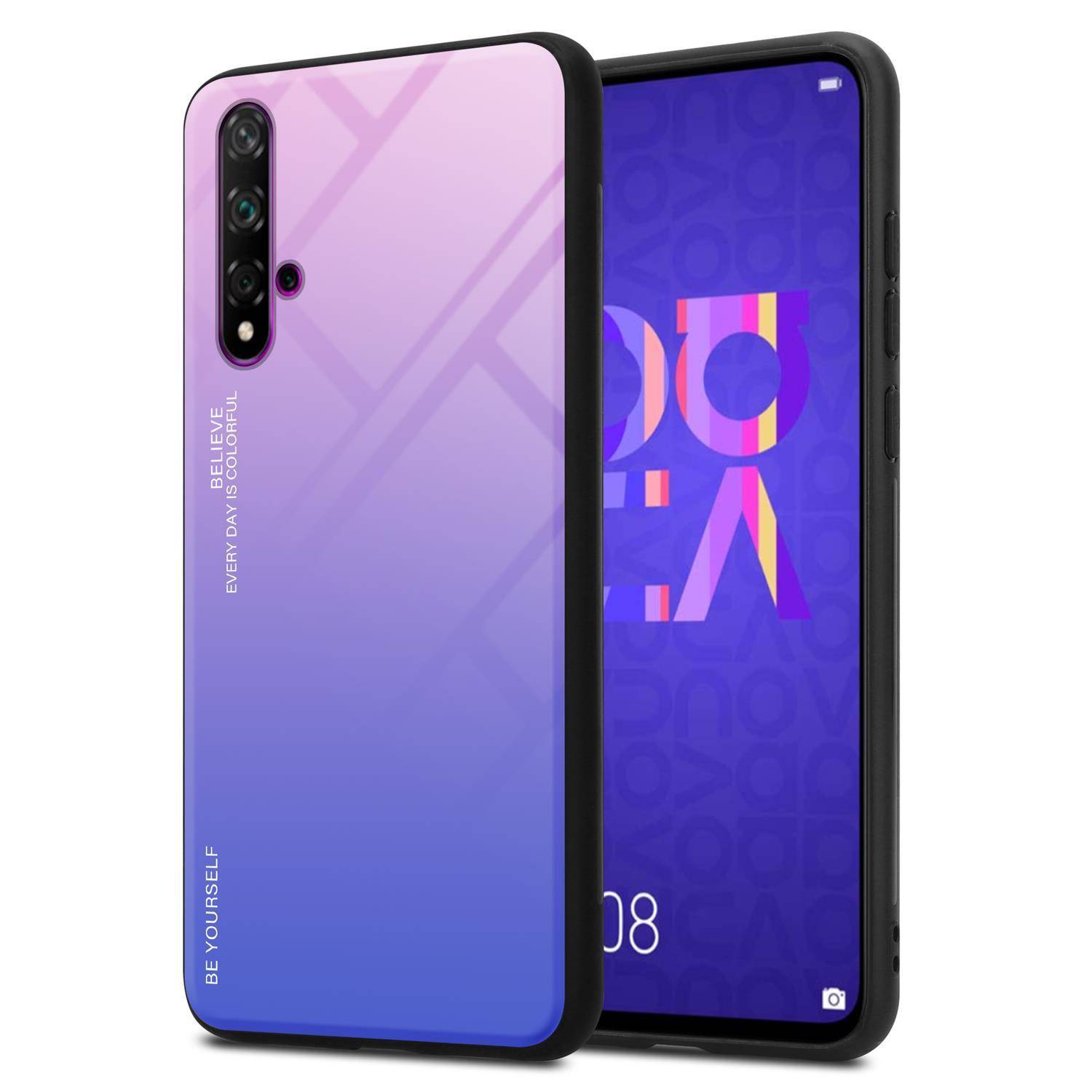 Cadorabo Hülle für Honor 20 / 20S / Huawei NOVA 5T Schutz Hülle in Schwarz Handyhülle TPU Etui Cover Case Tempered Glas