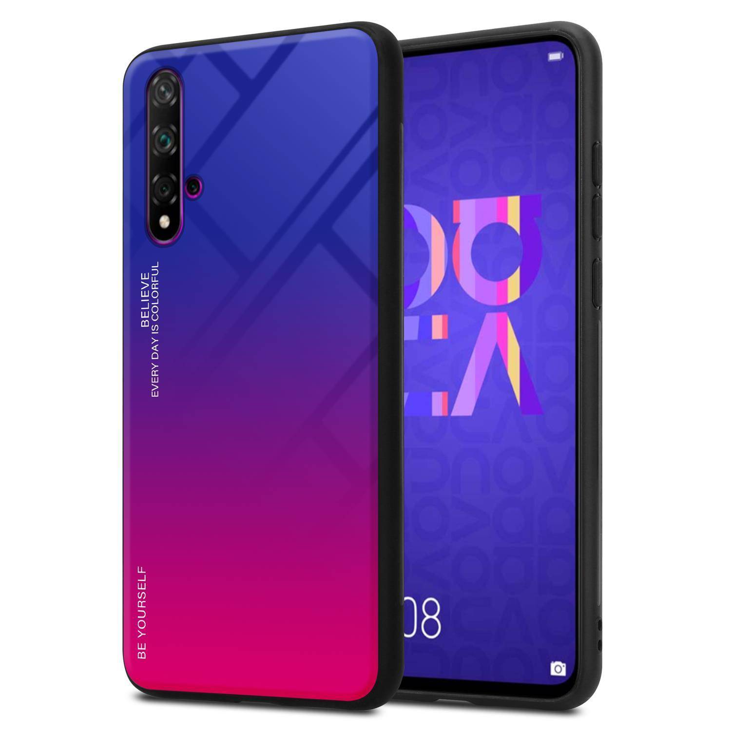 Cadorabo Hülle für Honor 20 / 20S / Huawei NOVA 5T Schutz Hülle in Schwarz Handyhülle TPU Etui Cover Case Tempered Glas