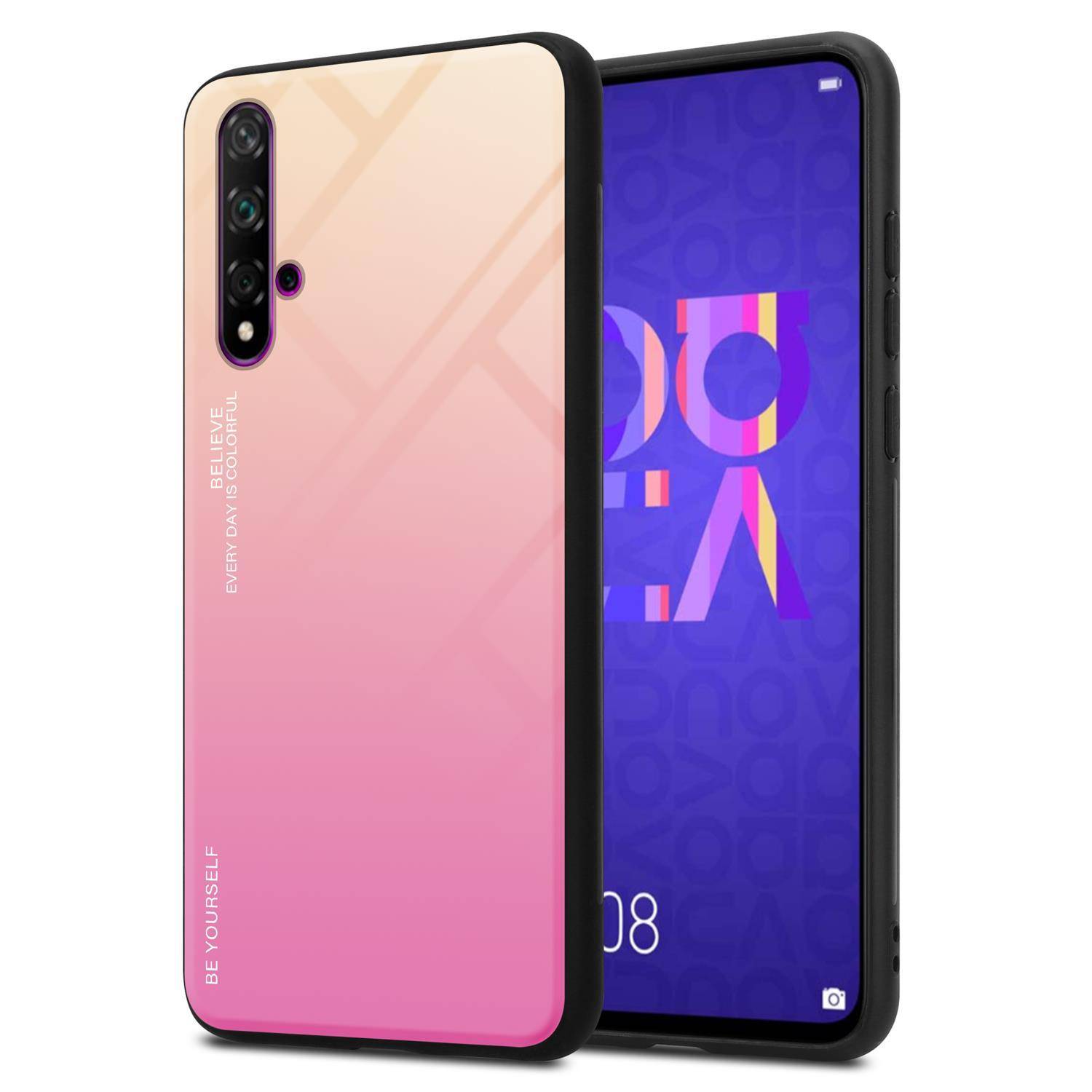 Cadorabo Hülle für Honor 20 / 20S / Huawei NOVA 5T Schutz Hülle in Schwarz Handyhülle TPU Etui Cover Case Tempered Glas