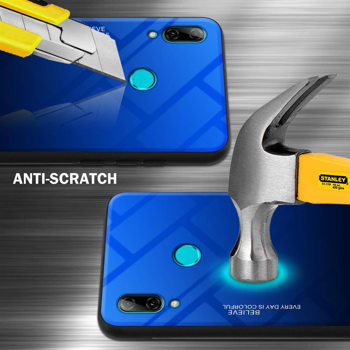 Cadorabo Hülle für Honor 10 LITE / Huawei P SMART 2019 Schutz Hülle in Schwarz Handyhülle TPU Etui Cover Case Tempered