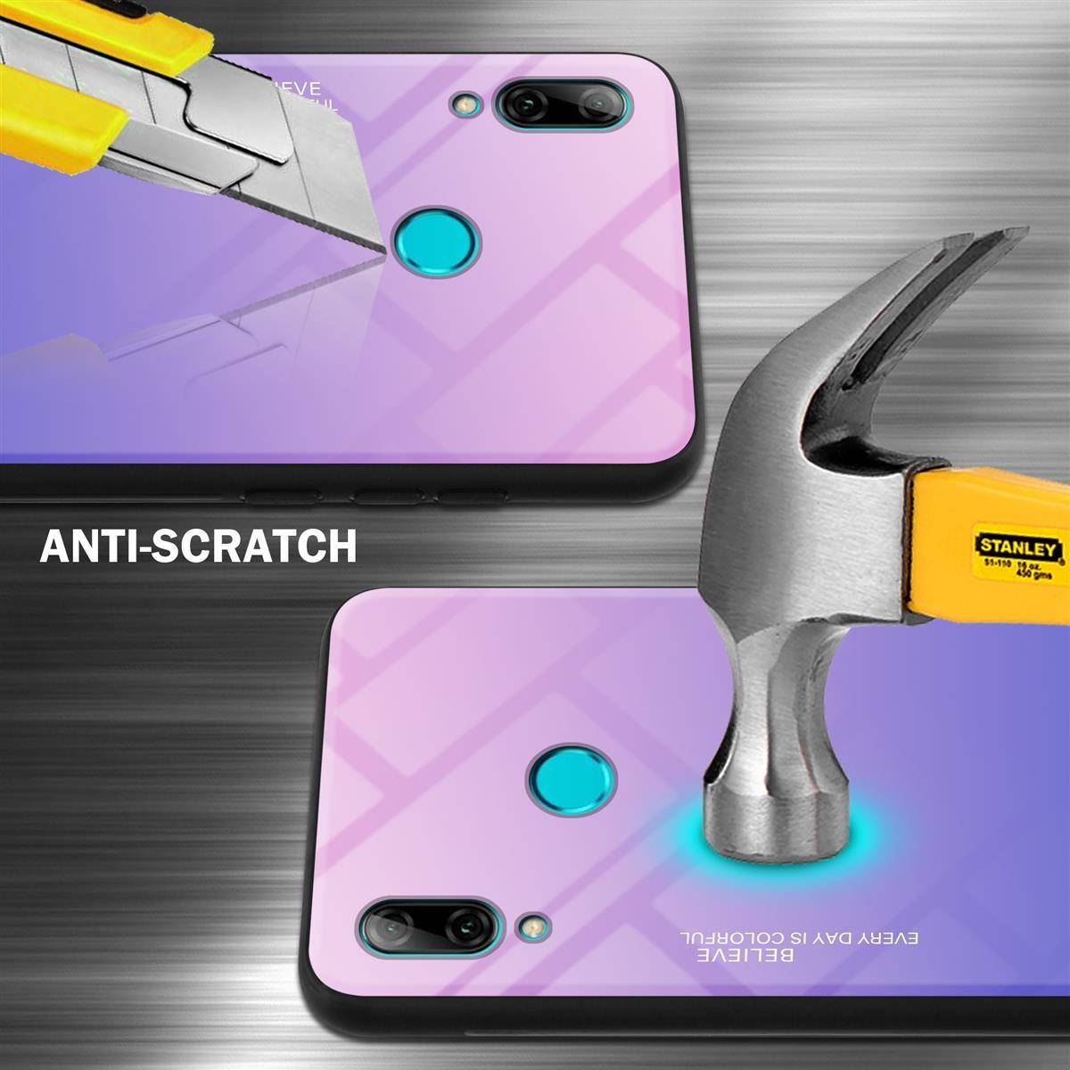 Cadorabo Hülle für Honor 10 LITE / Huawei P SMART 2019 Schutz Hülle in Schwarz Handyhülle TPU Etui Cover Case Tempered