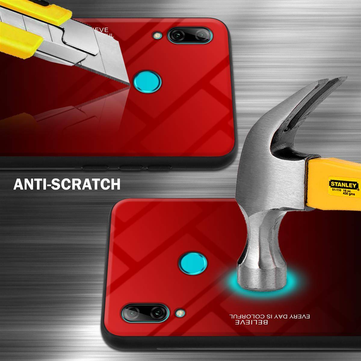 Cadorabo Hülle für Honor 10 LITE / Huawei P SMART 2019 Schutz Hülle in Schwarz Handyhülle TPU Etui Cover Case Tempered