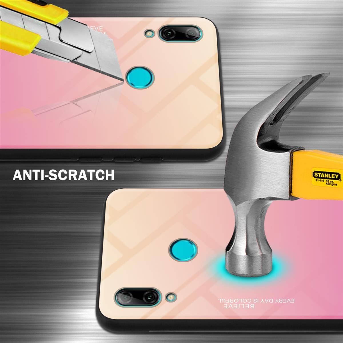 Cadorabo Hülle für Honor 10 LITE / Huawei P SMART 2019 Schutz Hülle in Schwarz Handyhülle TPU Etui Cover Case Tempered