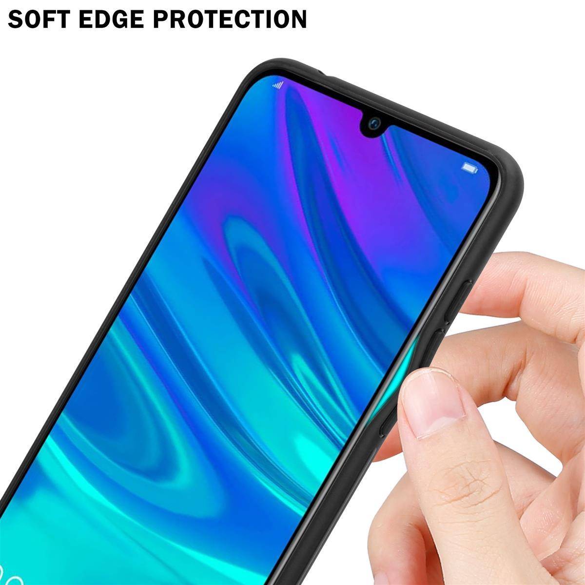 Cadorabo Hülle für Honor 10 LITE / Huawei P SMART 2019 Schutz Hülle in Schwarz Handyhülle TPU Etui Cover Case Tempered