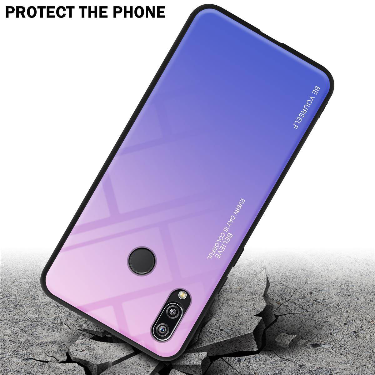 Cadorabo Hülle für Huawei P20 LITE 2018 / NOVA 3E Schutz Hülle in Schwarz Handyhülle TPU Etui Cover Case Tempered Glas