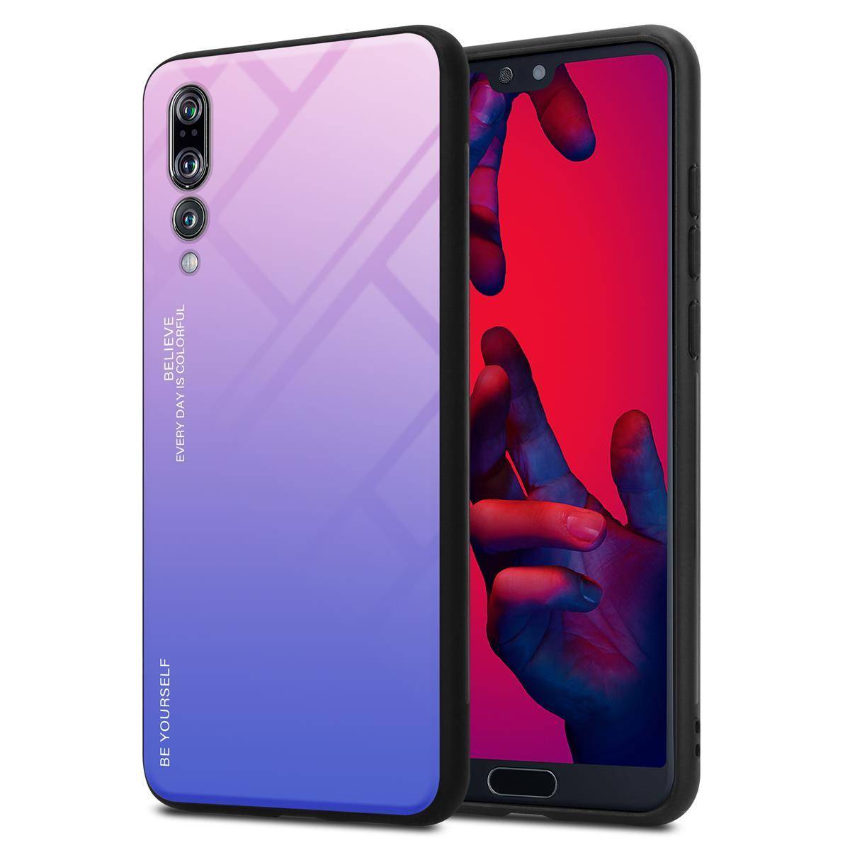 Cadorabo Hülle für Huawei P20 PRO / P20 PLUS Schutz Hülle in Schwarz Handyhülle TPU Etui Cover Case Tempered Glas