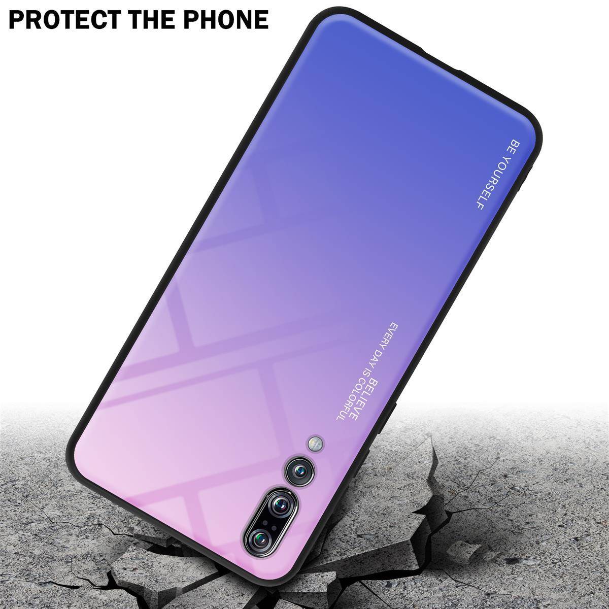 Cadorabo Hülle für Huawei P20 PRO / P20 PLUS Schutz Hülle in Schwarz Handyhülle TPU Etui Cover Case Tempered Glas