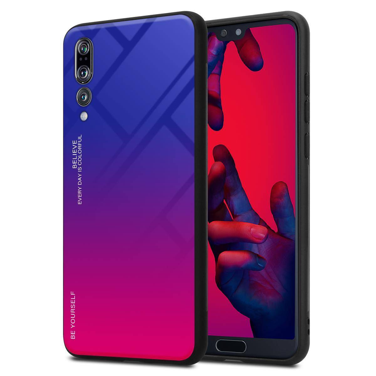 Cadorabo Hülle für Huawei P20 PRO / P20 PLUS Schutz Hülle in Schwarz Handyhülle TPU Etui Cover Case Tempered Glas