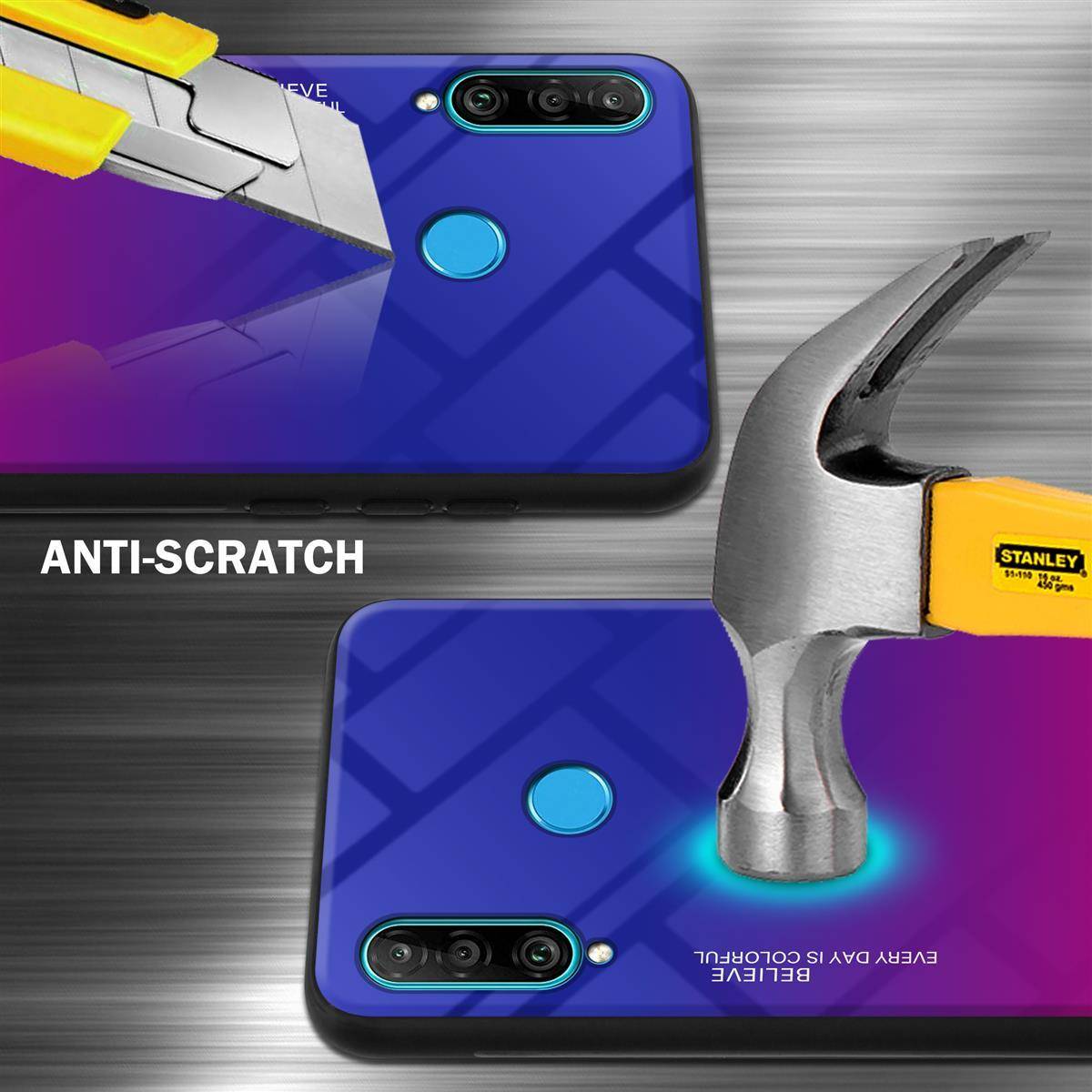 Cadorabo Hülle für Huawei P30 LITE Schutz Hülle in Schwarz Handyhülle TPU Etui Cover Case Tempered Glas