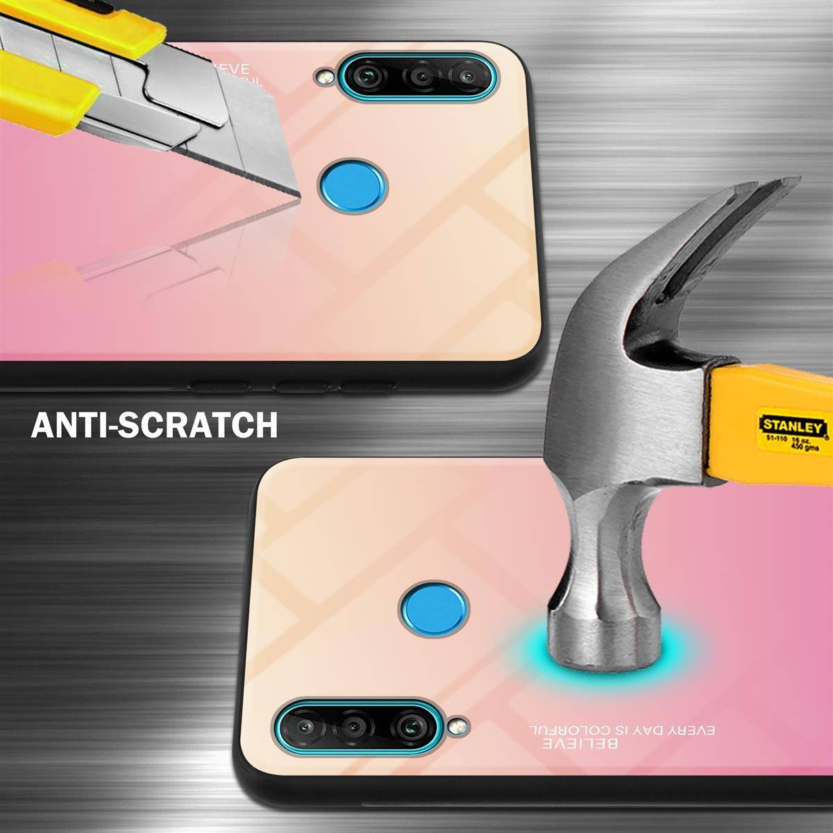 Cadorabo Hülle für Huawei P30 LITE Schutz Hülle in Schwarz Handyhülle TPU Etui Cover Case Tempered Glas