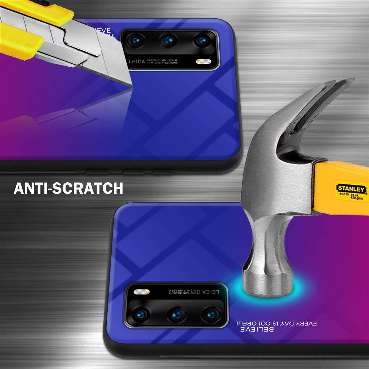 Cadorabo Hülle für Huawei P40 Schutz Hülle in Schwarz Handyhülle TPU Etui Cover Case Tempered Glas