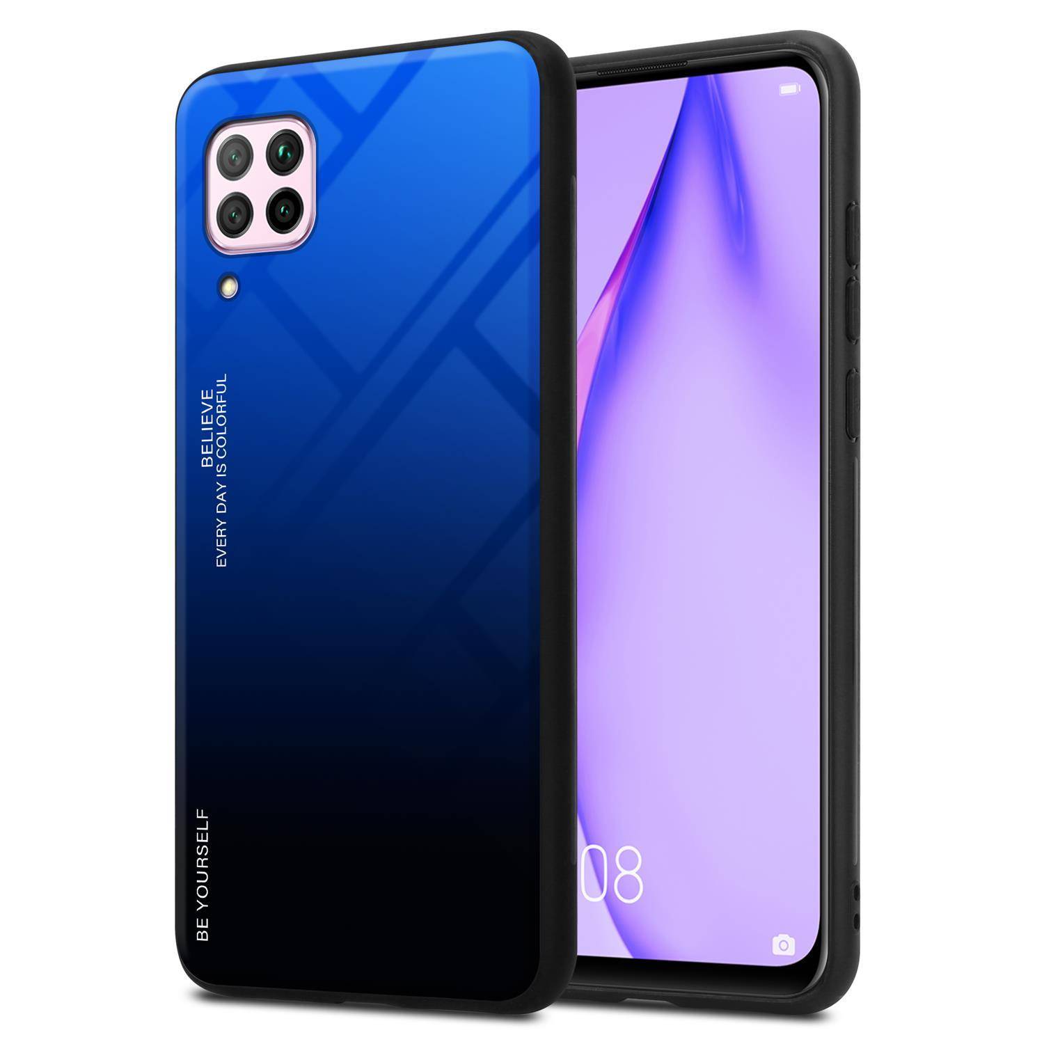 Cadorabo Hülle für Huawei NOVA 6 SE / P40 LITE / NOVA 7i Schutz Hülle in Schwarz Handyhülle TPU Etui Cover Case Tempered