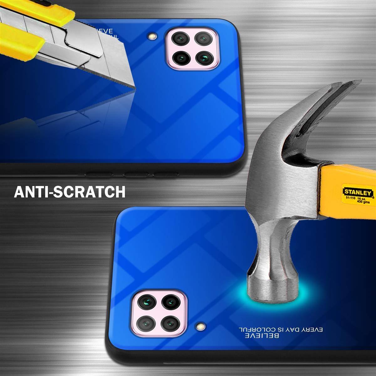 Cadorabo Hülle für Huawei NOVA 6 SE / P40 LITE / NOVA 7i Schutz Hülle in Schwarz Handyhülle TPU Etui Cover Case Tempered