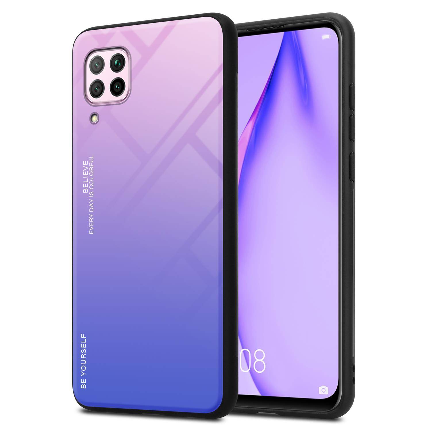 Cadorabo Hülle für Huawei NOVA 6 SE / P40 LITE / NOVA 7i Schutz Hülle in Schwarz Handyhülle TPU Etui Cover Case Tempered