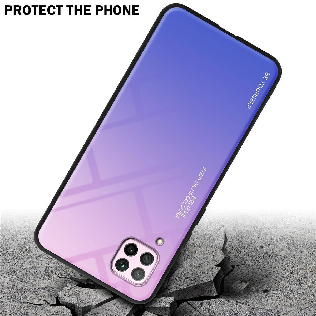 Cadorabo Hülle für Huawei NOVA 6 SE / P40 LITE / NOVA 7i Schutz Hülle in Schwarz Handyhülle TPU Etui Cover Case Tempered