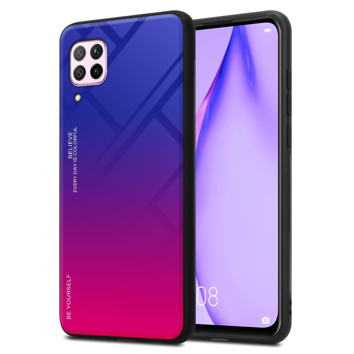 Cadorabo Hülle für Huawei NOVA 6 SE / P40 LITE / NOVA 7i Schutz Hülle in Schwarz Handyhülle TPU Etui Cover Case Tempered