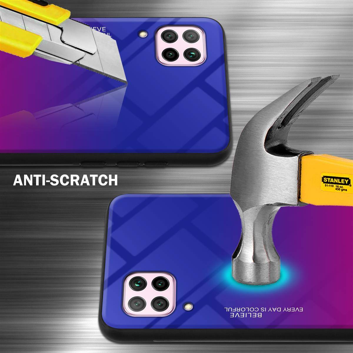 Cadorabo Hülle für Huawei NOVA 6 SE / P40 LITE / NOVA 7i Schutz Hülle in Schwarz Handyhülle TPU Etui Cover Case Tempered