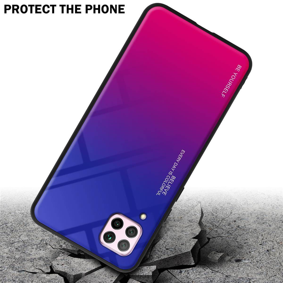 Cadorabo Hülle für Huawei NOVA 6 SE / P40 LITE / NOVA 7i Schutz Hülle in Schwarz Handyhülle TPU Etui Cover Case Tempered