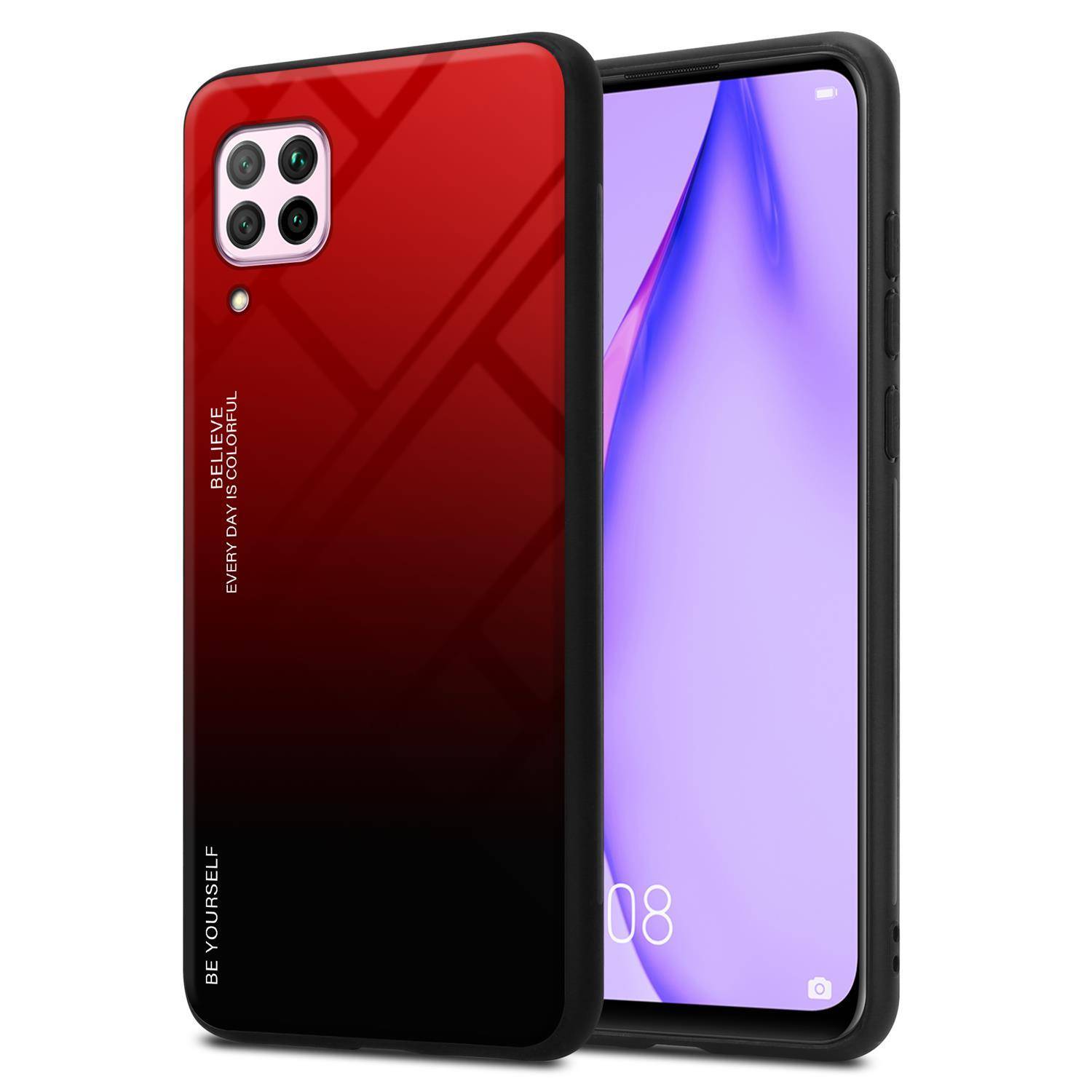 Cadorabo Hülle für Huawei NOVA 6 SE / P40 LITE / NOVA 7i Schutz Hülle in Schwarz Handyhülle TPU Etui Cover Case Tempered