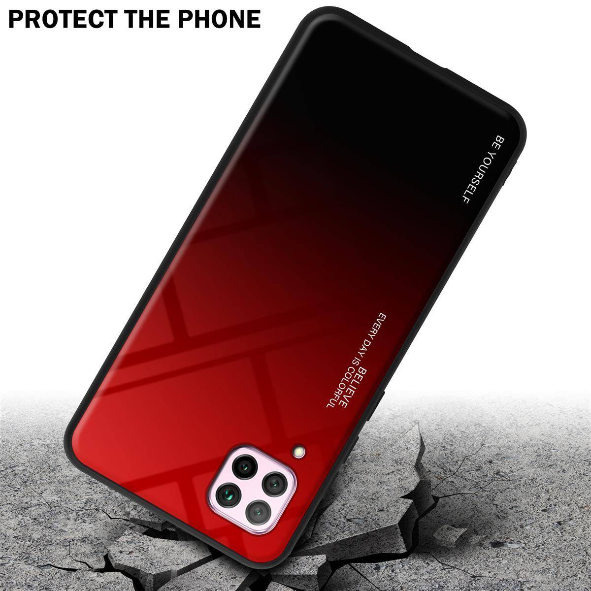 Cadorabo Hülle für Huawei NOVA 6 SE / P40 LITE / NOVA 7i Schutz Hülle in Schwarz Handyhülle TPU Etui Cover Case Tempered