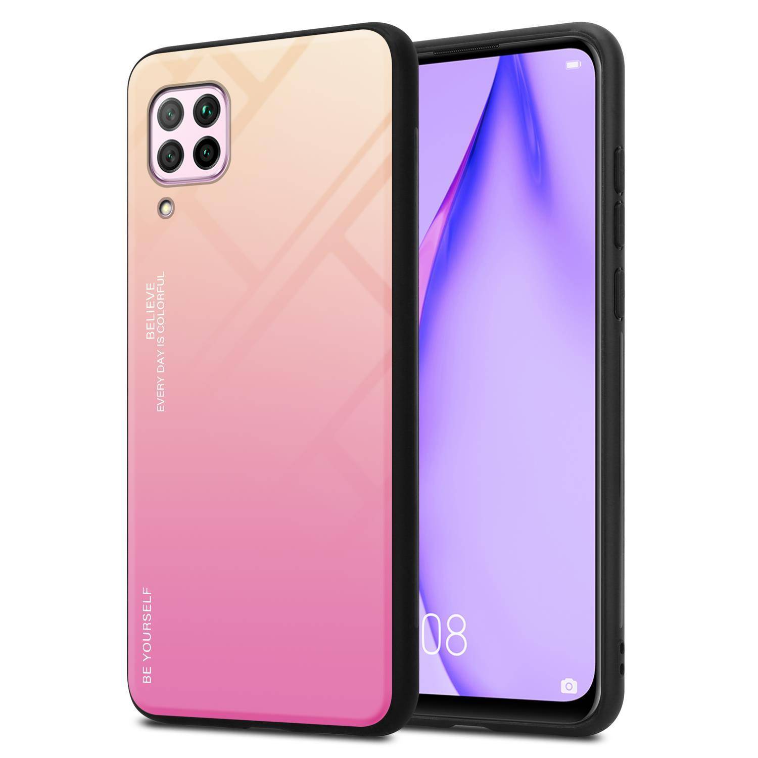 Cadorabo Hülle für Huawei NOVA 6 SE / P40 LITE / NOVA 7i Schutz Hülle in Schwarz Handyhülle TPU Etui Cover Case Tempered