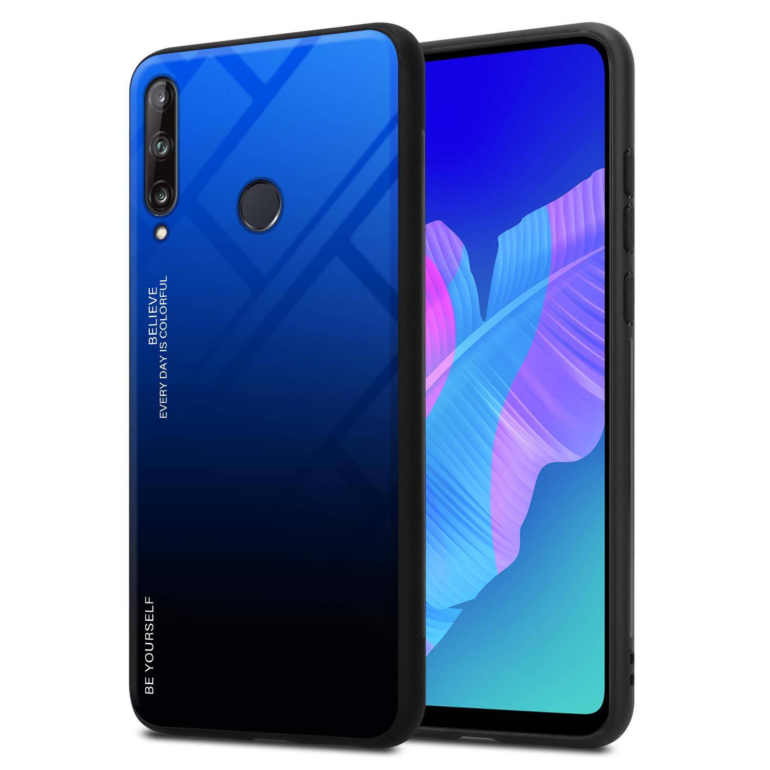 Cadorabo Hülle für Huawei P40 LITE E Schutz Hülle in Schwarz Handyhülle TPU Etui Cover Case Tempered Glas