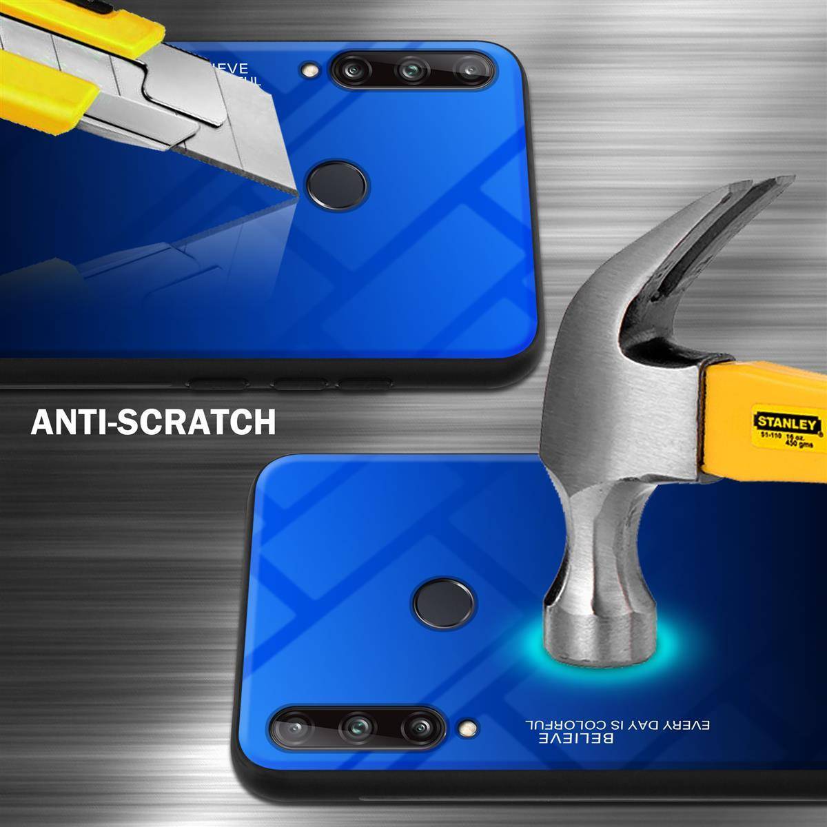 Cadorabo Hülle für Huawei P40 LITE E Schutz Hülle in Schwarz Handyhülle TPU Etui Cover Case Tempered Glas