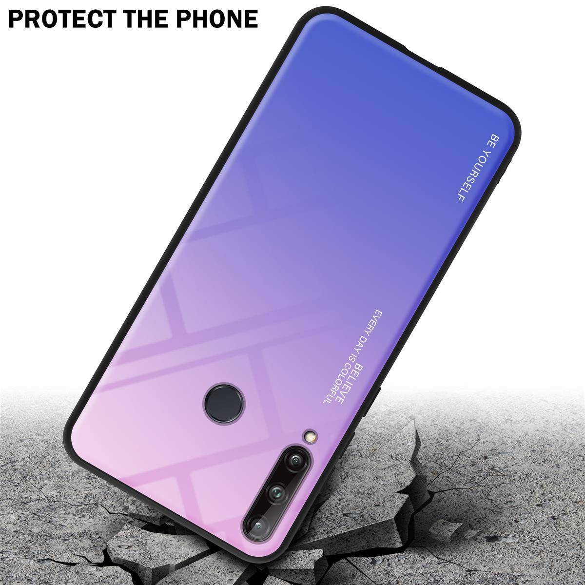 Cadorabo Hülle für Huawei P40 LITE E Schutz Hülle in Schwarz Handyhülle TPU Etui Cover Case Tempered Glas