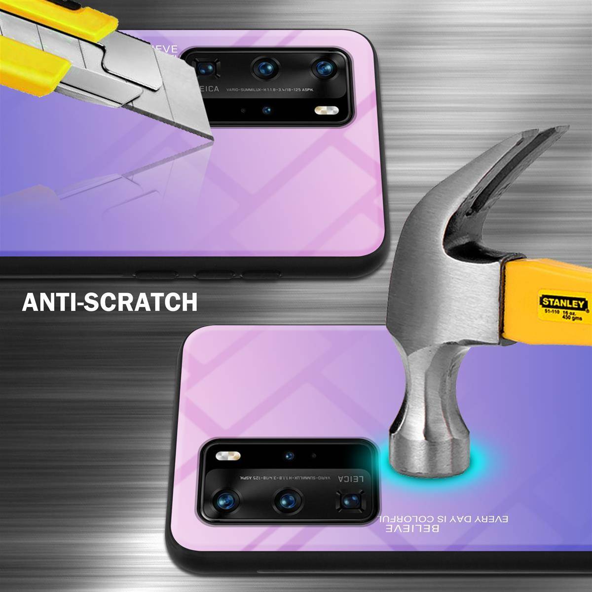 Cadorabo Hülle für Huawei P40 PRO / P40 PRO+ Schutz Hülle in Schwarz Handyhülle TPU Etui Cover Case Tempered Glas