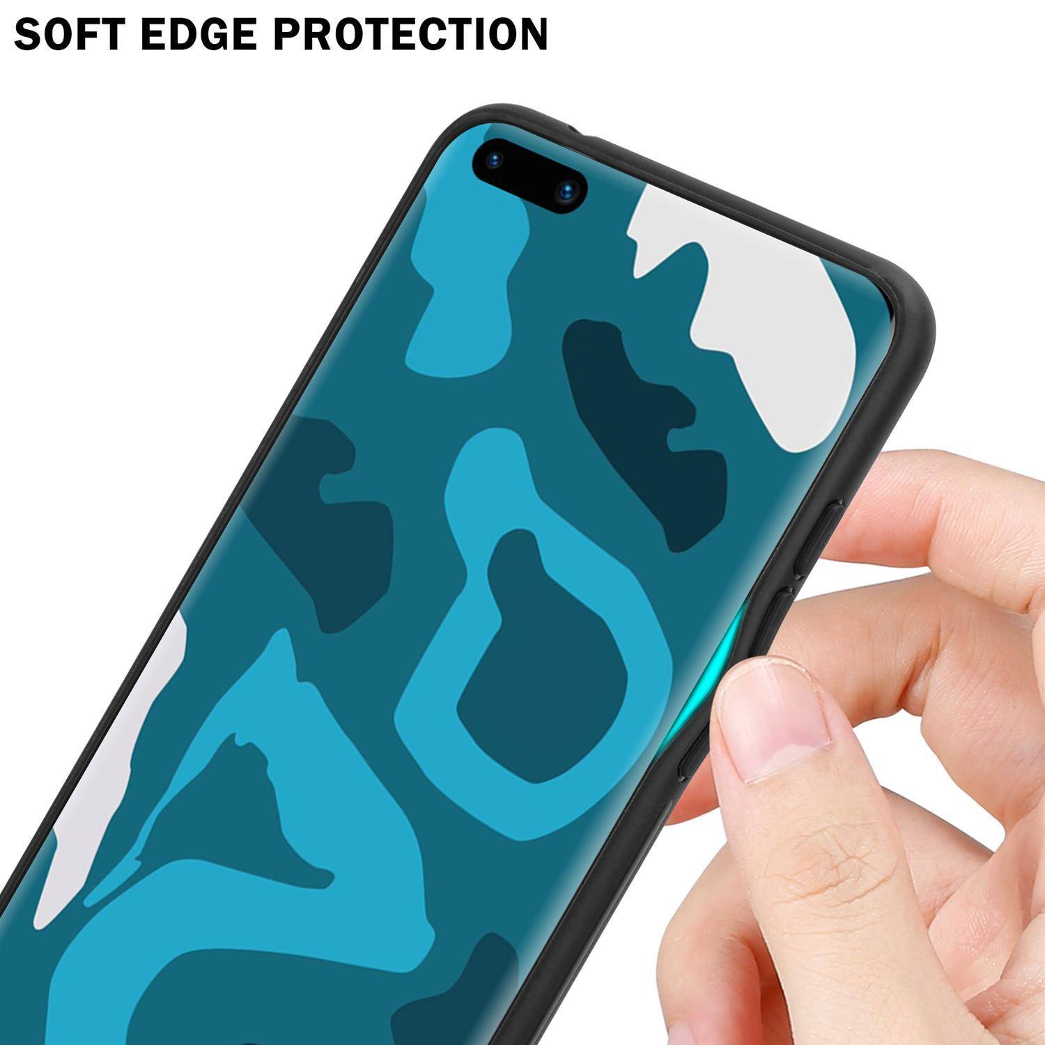 Cadorabo Hülle für Huawei P40 PRO / P40 PRO+ Schutz Hülle in Schwarz Handyhülle TPU Etui Cover Case Tempered Glas
