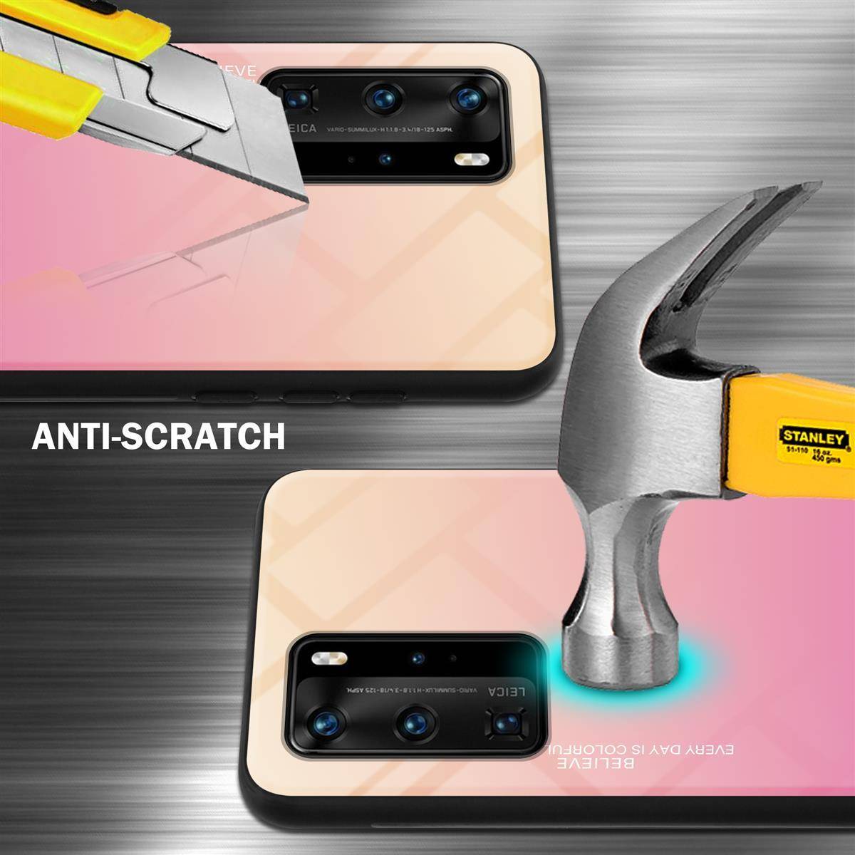 Cadorabo Hülle für Huawei P40 PRO / P40 PRO+ Schutz Hülle in Schwarz Handyhülle TPU Etui Cover Case Tempered Glas
