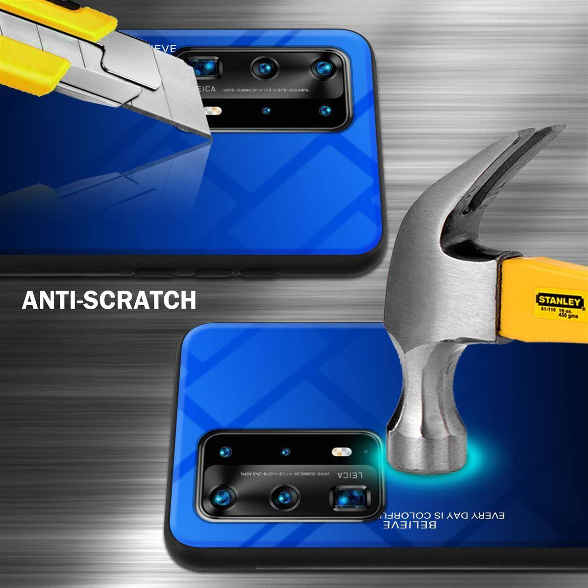 Cadorabo Hülle für Huawei P40 PRO / P40 PRO+ Schutz Hülle in Schwarz Handyhülle TPU Etui Cover Case Tempered Glas