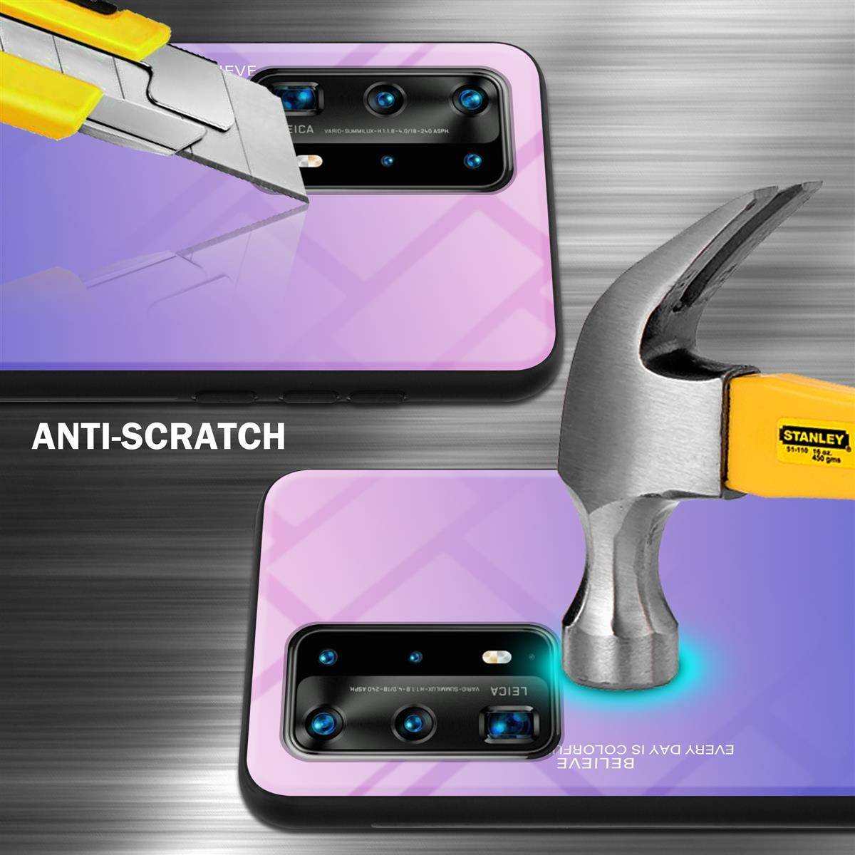 Cadorabo Hülle für Huawei P40 PRO / P40 PRO+ Schutz Hülle in Schwarz Handyhülle TPU Etui Cover Case Tempered Glas