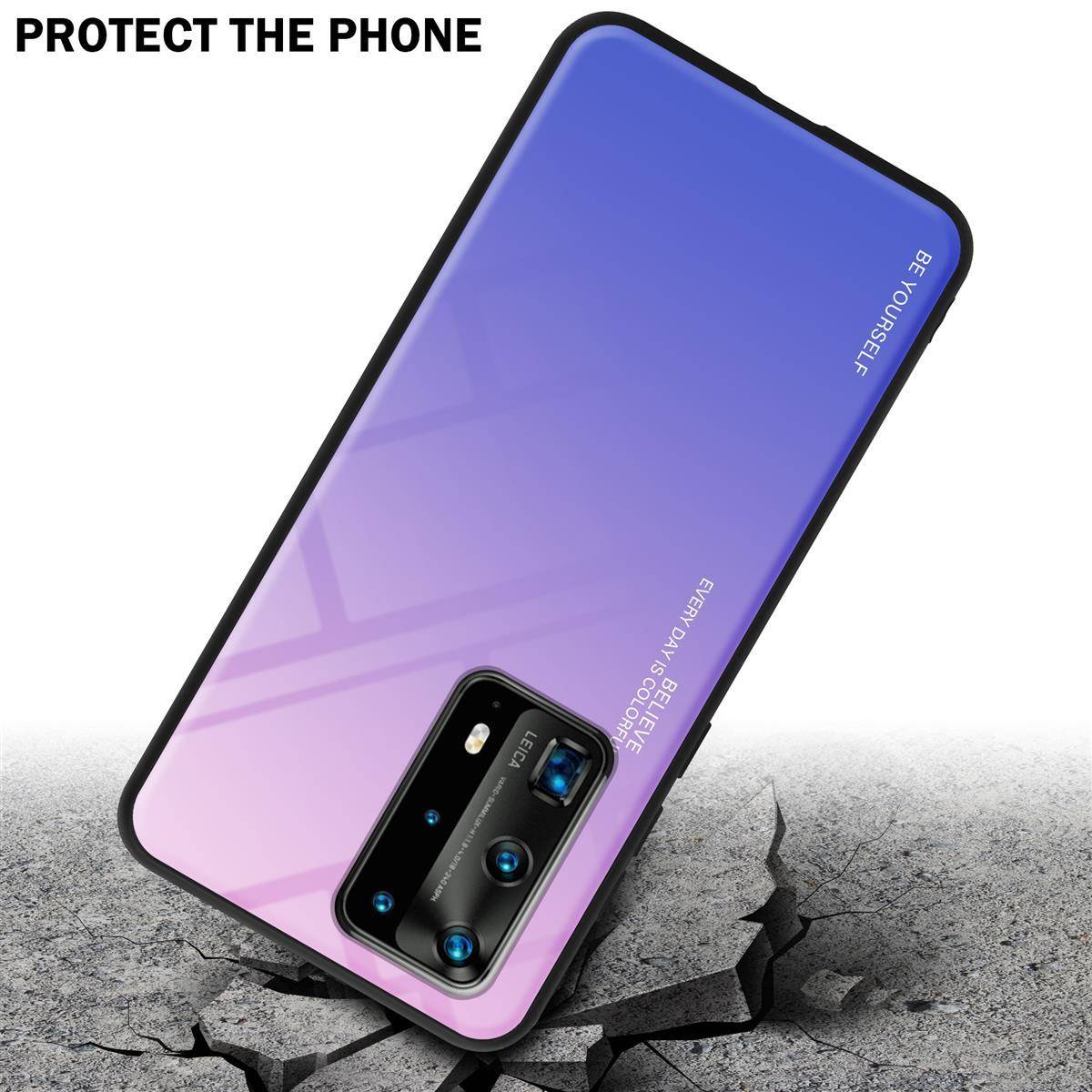 Cadorabo Hülle für Huawei P40 PRO / P40 PRO+ Schutz Hülle in Schwarz Handyhülle TPU Etui Cover Case Tempered Glas