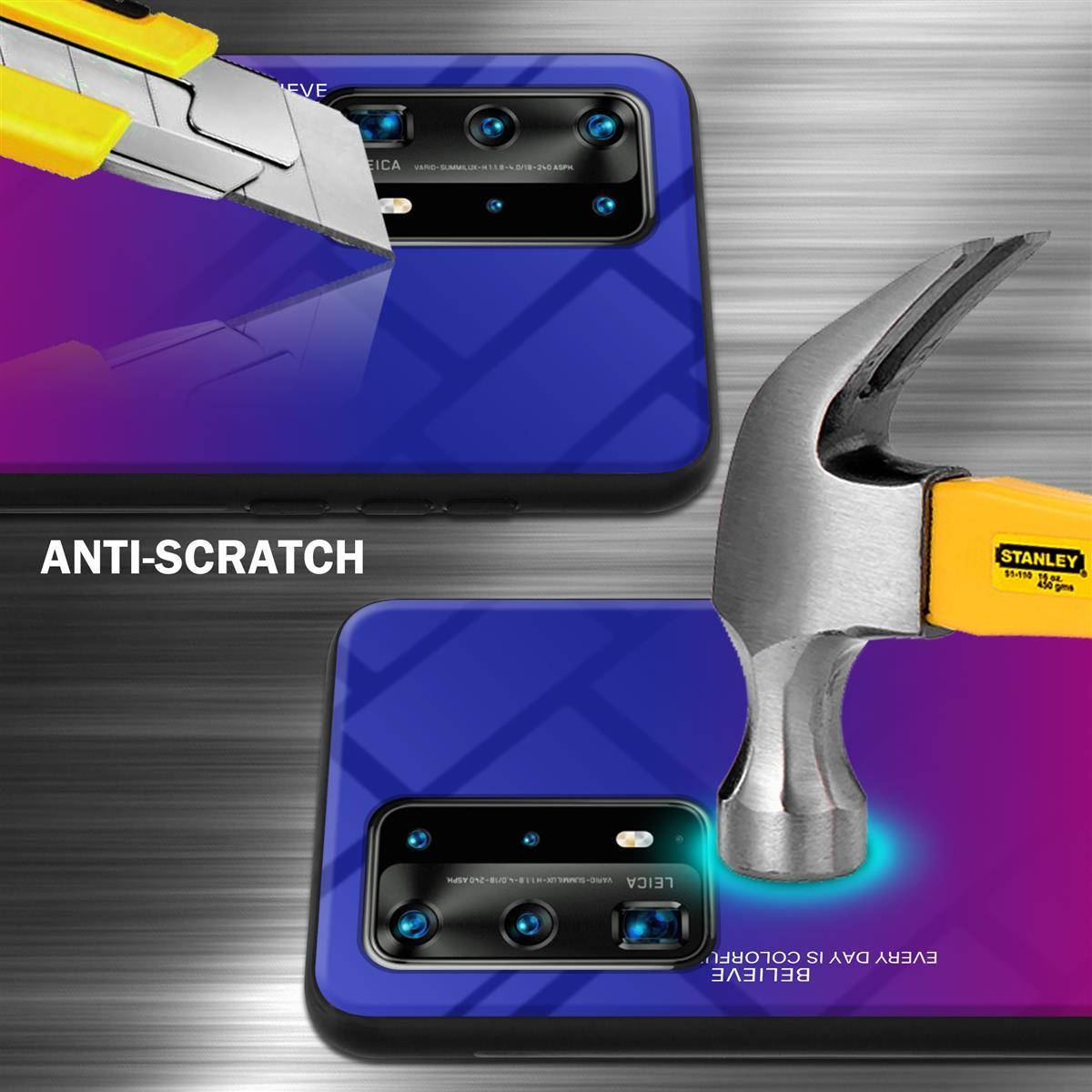 Cadorabo Hülle für Huawei P40 PRO / P40 PRO+ Schutz Hülle in Schwarz Handyhülle TPU Etui Cover Case Tempered Glas