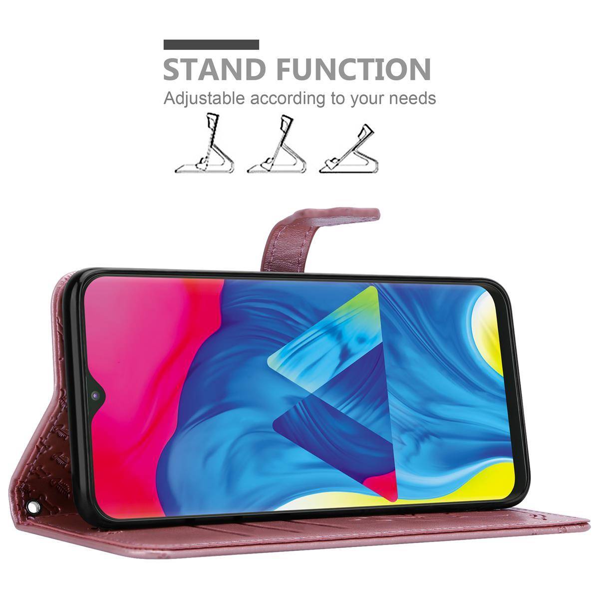 Cadorabo Hülle für Samsung Galaxy A10 / M10 Schutz Hülle in Rosa Handyhülle Cover Etui Case Booklet Hunde Katzen