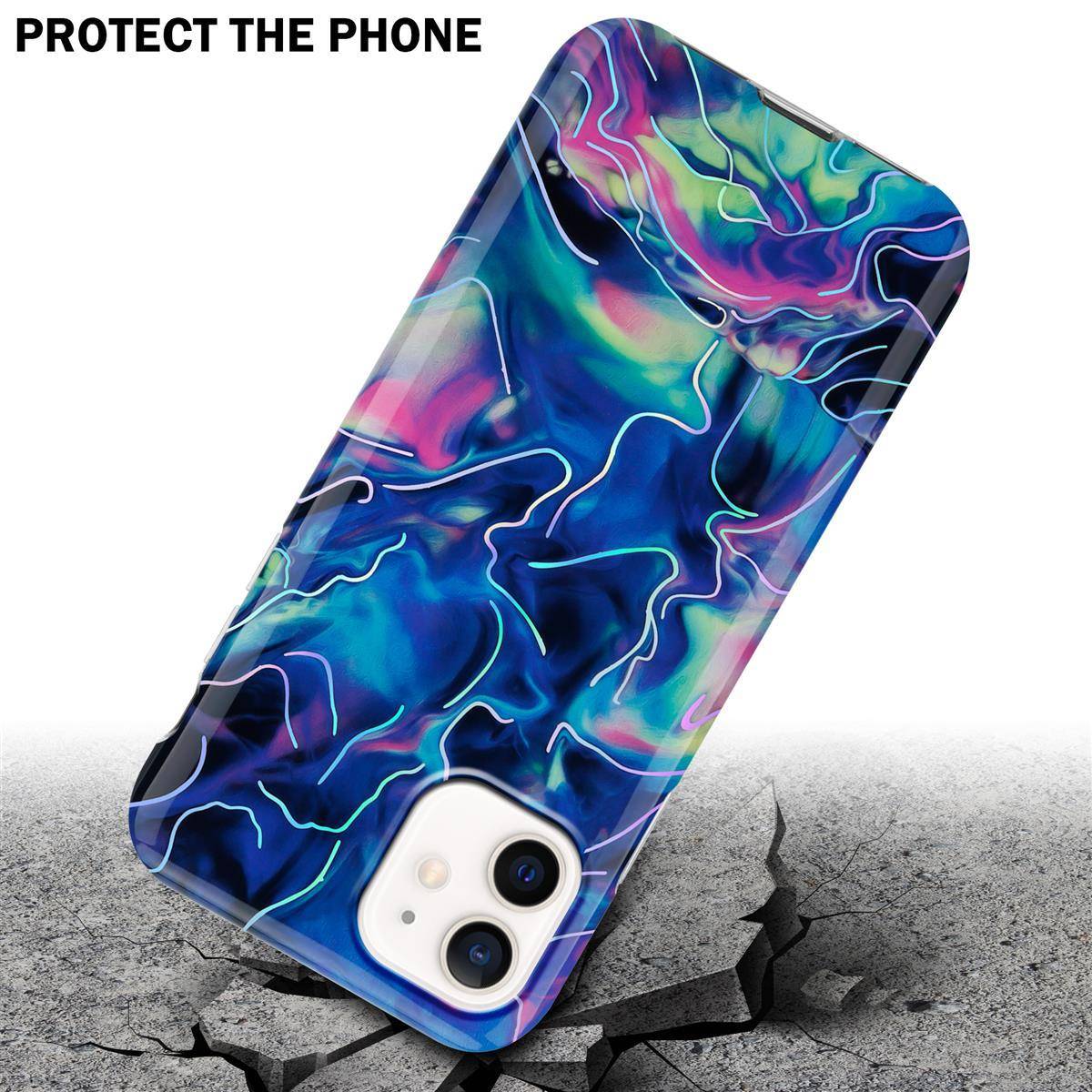 Cadorabo Schutzhülle für Apple iPhone 12 / 12 PRO Hülle in Blau TPU Handyhülle Etui Case Cover
