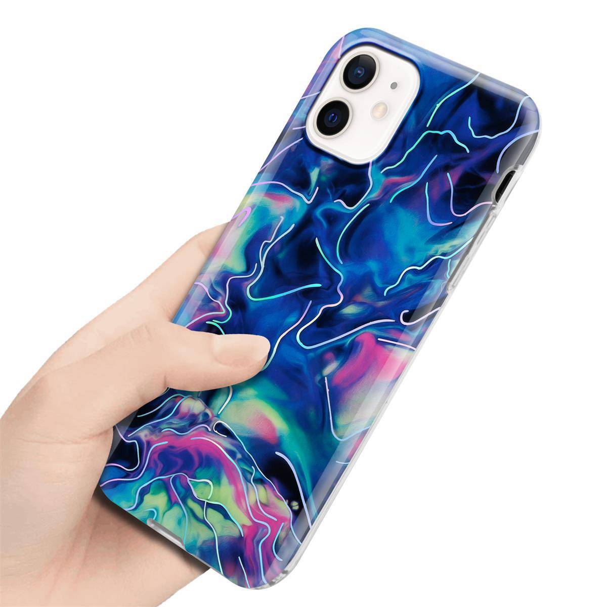 Cadorabo Schutzhülle für Apple iPhone 12 / 12 PRO Hülle in Blau TPU Handyhülle Etui Case Cover