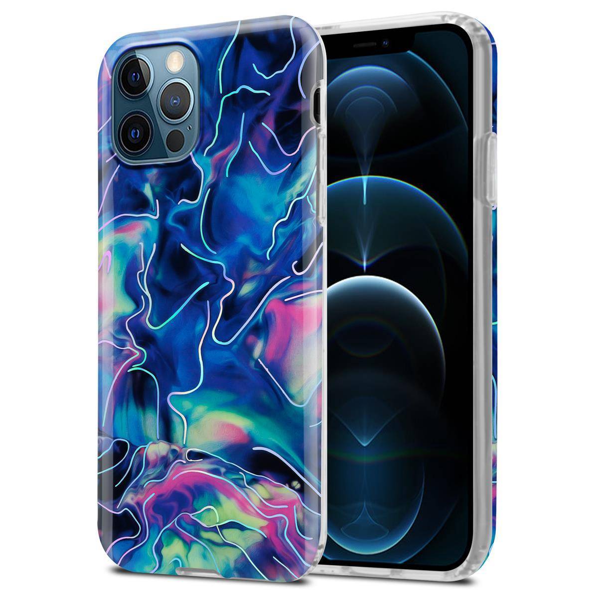 Cadorabo Schutzhülle für Apple iPhone 12 PRO MAX Hülle in Blau TPU Handyhülle Etui Case Cover