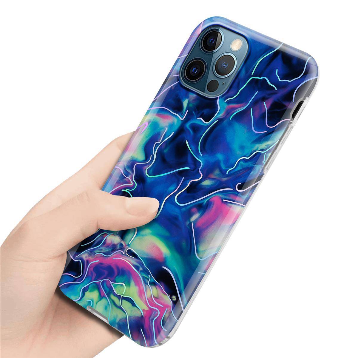 Cadorabo Schutzhülle für Apple iPhone 12 PRO MAX Hülle in Blau TPU Handyhülle Etui Case Cover