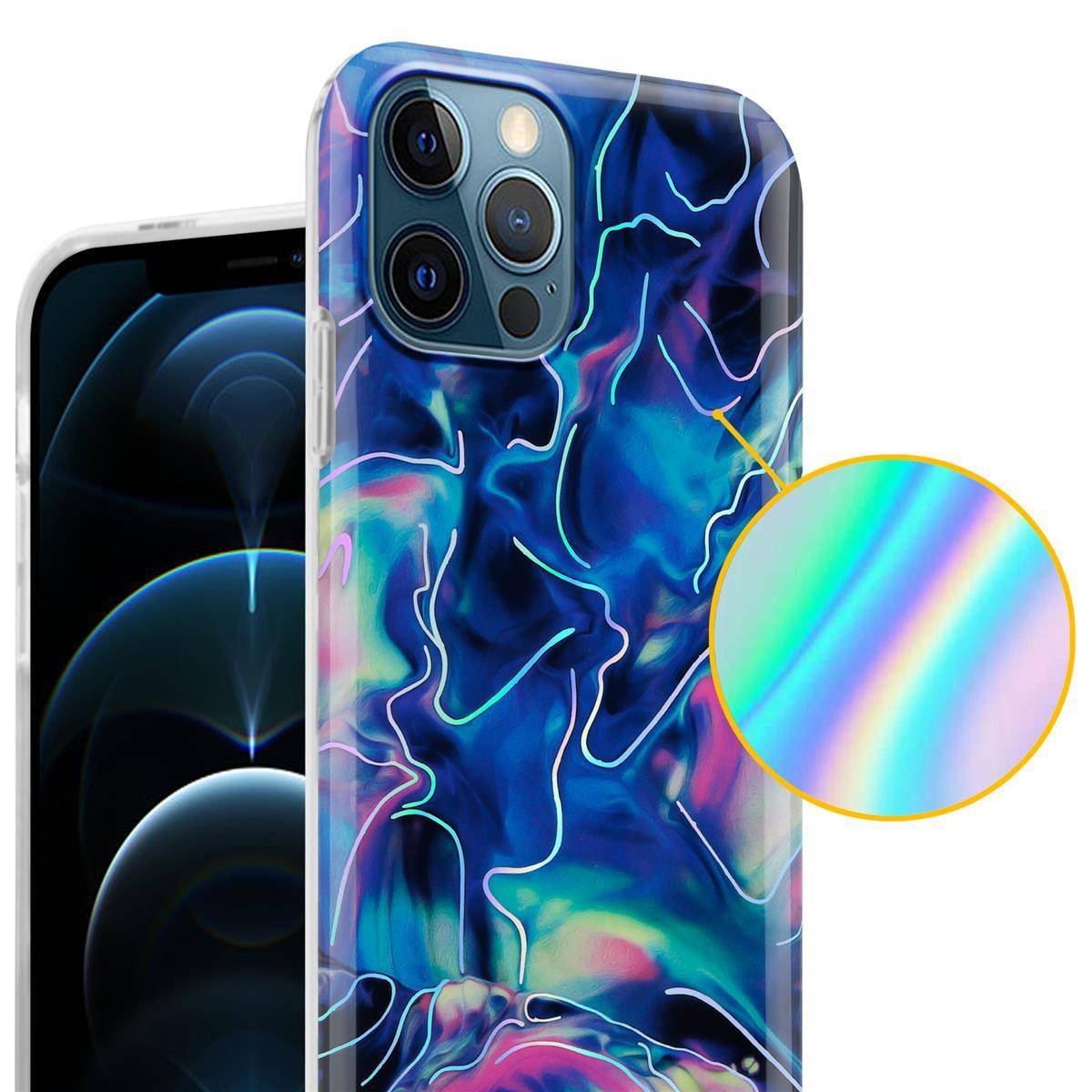 Cadorabo Schutzhülle für Apple iPhone 12 PRO MAX Hülle in Blau TPU Handyhülle Etui Case Cover