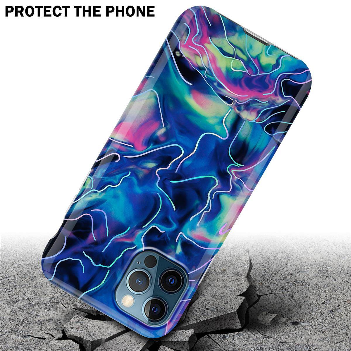 Cadorabo Schutzhülle für Apple iPhone 12 PRO MAX Hülle in Blau TPU Handyhülle Etui Case Cover