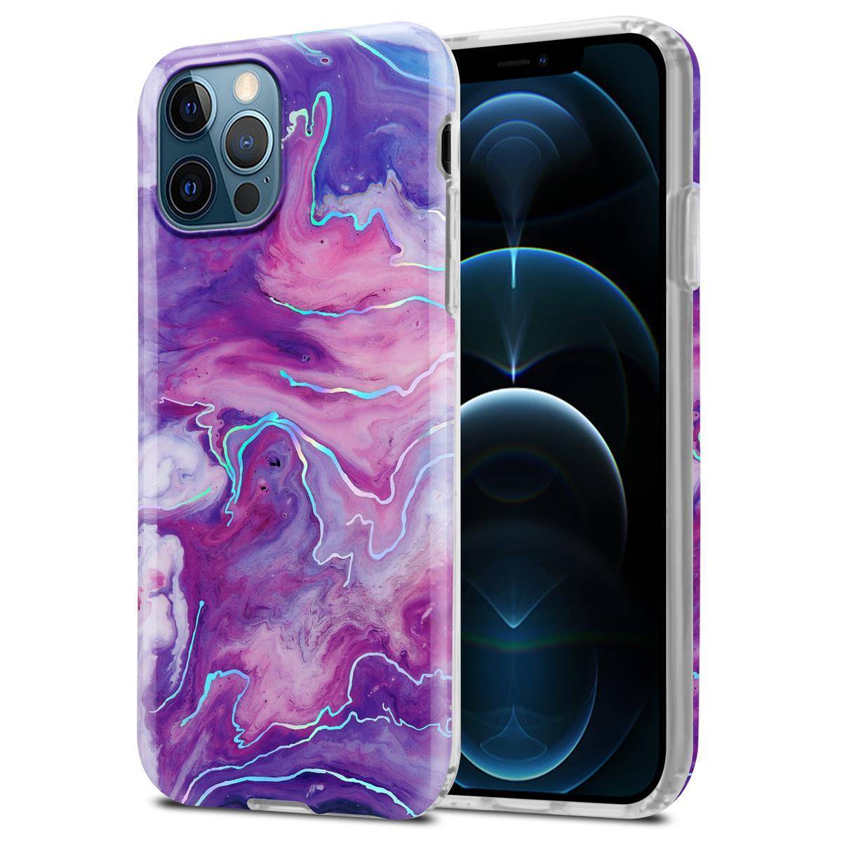 Cadorabo Schutzhülle für Apple iPhone 12 PRO MAX Hülle in Lila TPU Handyhülle Etui Case Cover