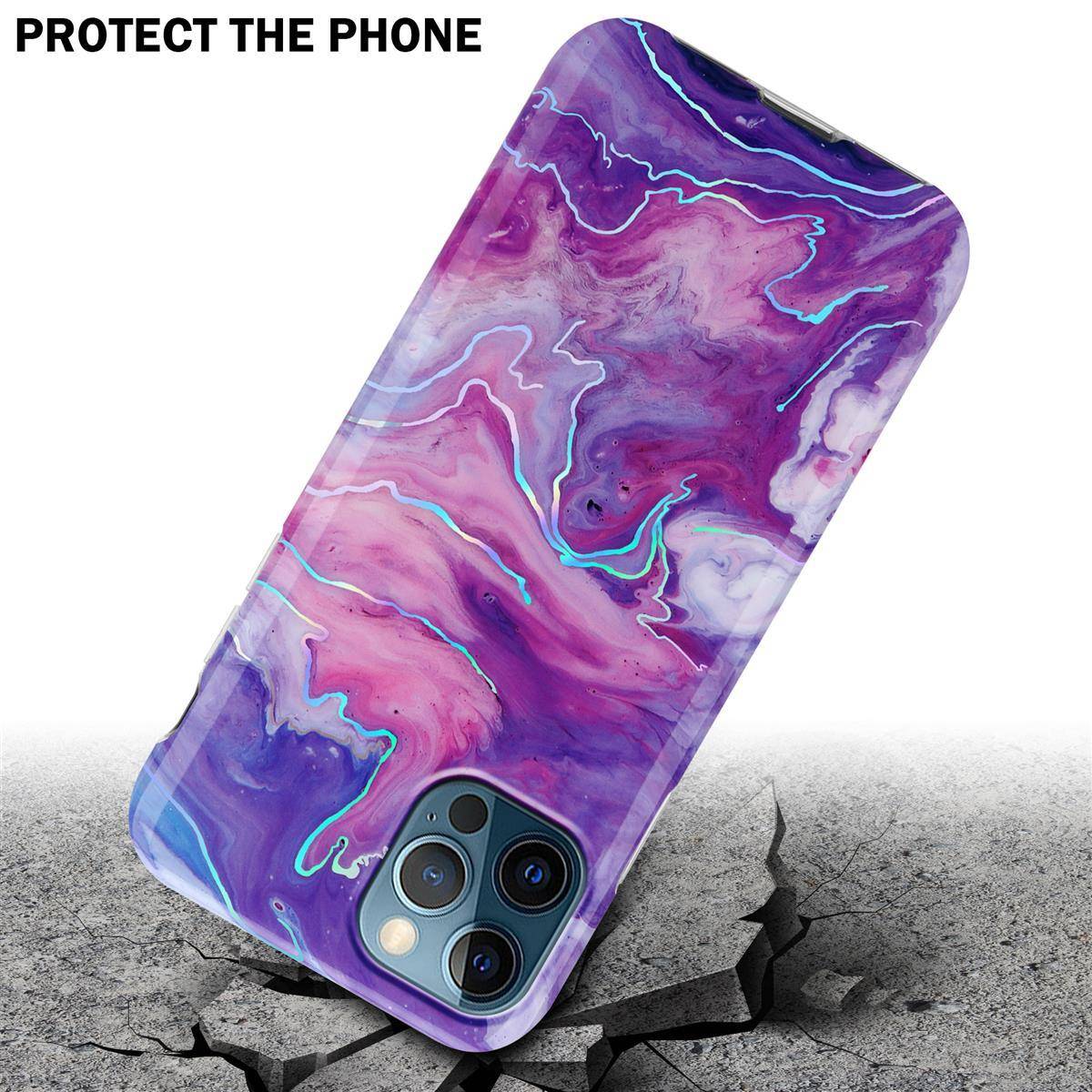 Cadorabo Schutzhülle für Apple iPhone 12 PRO MAX Hülle in Lila TPU Handyhülle Etui Case Cover