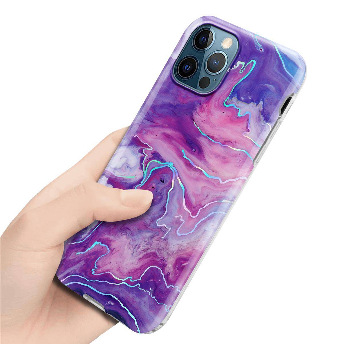 Cadorabo Schutzhülle für Apple iPhone 12 PRO MAX Hülle in Lila TPU Handyhülle Etui Case Cover