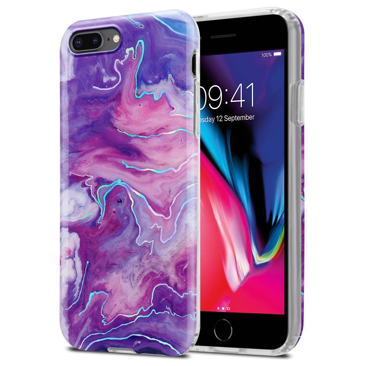 Cadorabo Schutzhülle für Apple iPhone 7 PLUS / 7S PLUS / 8 PLUS Hülle in Lila TPU Handyhülle Etui Case Cover