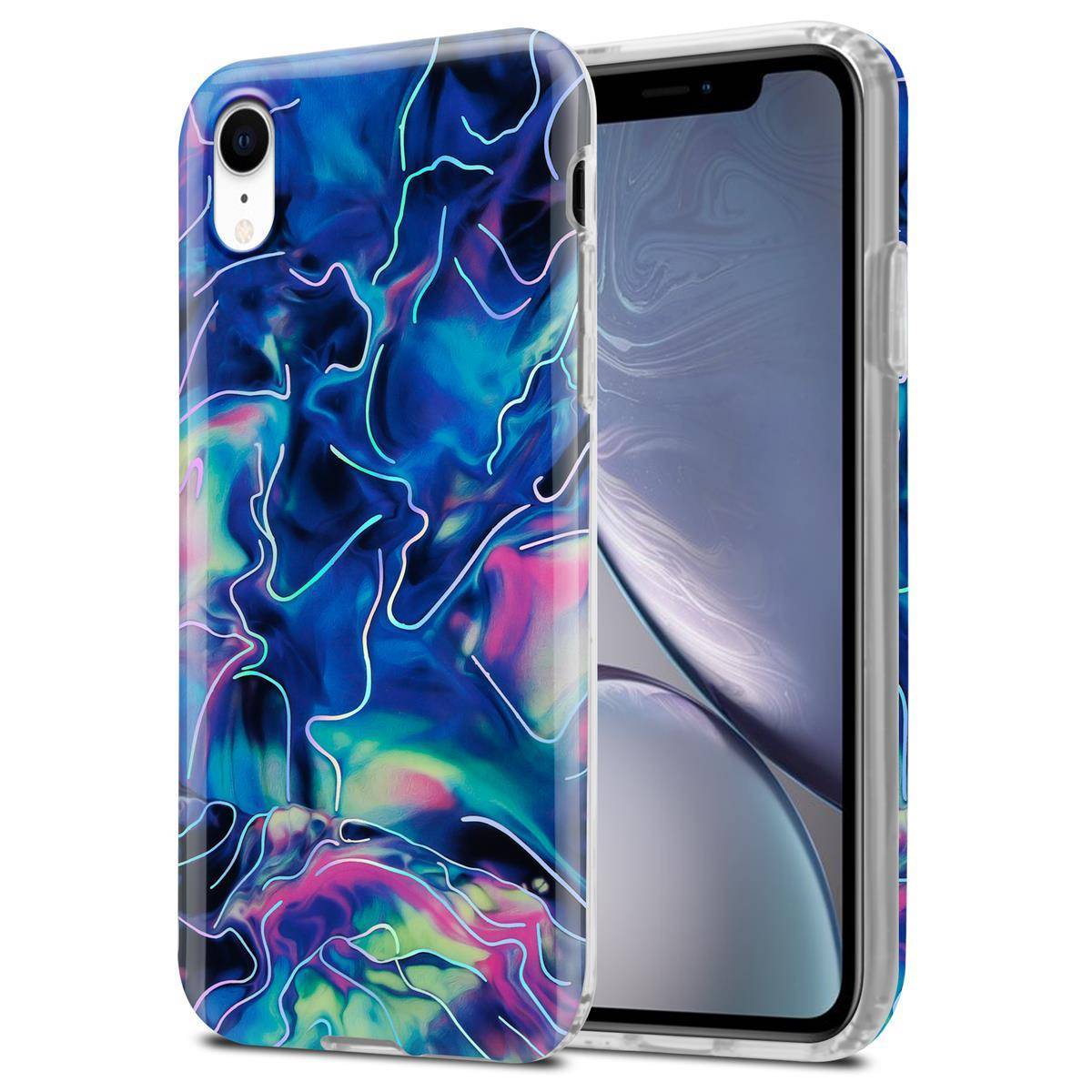 Cadorabo Schutzhülle für Apple iPhone XR Hülle in Blau TPU Handyhülle Etui Case Cover