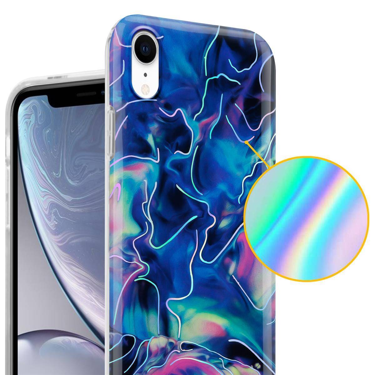 Cadorabo Schutzhülle für Apple iPhone XR Hülle in Blau TPU Handyhülle Etui Case Cover
