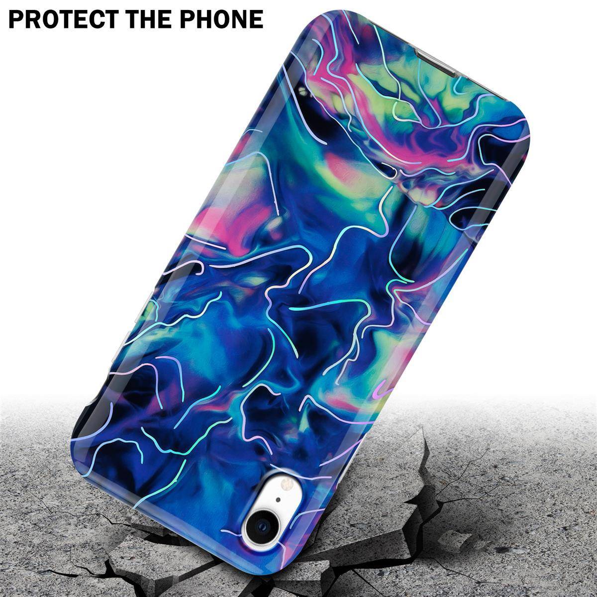 Cadorabo Schutzhülle für Apple iPhone XR Hülle in Blau TPU Handyhülle Etui Case Cover